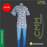 PYJAMA DU BLOC BLEU POUR FEMME EN SERGE