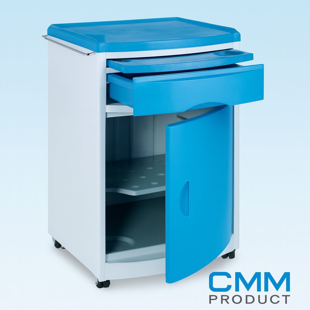 Chevet médical en ABS avec roues